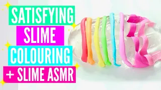 Satisfying Slime Coloring with Marker Pens, Pigments, Food Dye + More! Mixing Slime Colours ASMR