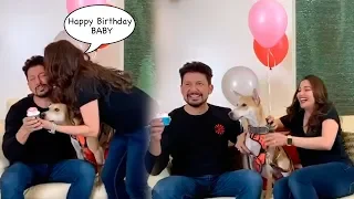 Madhuri Dixit Wishes Husband Dr Nene On Birthday With Cupcake, Balloons & Her Pet Dog