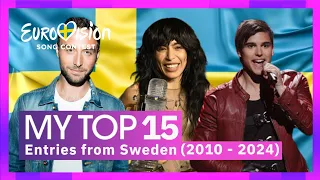 Eurovision 🇸🇪 | My Top 15 entries by Sweden! (With Ratings!) 2010 - 2024 | ESC Robbé