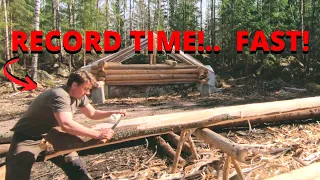 How To Peel Logs FAST! Debarking Secrets for LOG CABIN