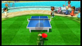 Wii Sports Resort Table Tennis : CPU hitting the net posts (in consecutive points)