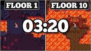 How to get to Floor 10 In the Volcano In 3:20 | Stardew Valley