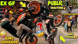 Ex -girlfriend reaction on my wheelie 😍|| ktm wheelie 🔥|| Training Back workout@samstuntz1987