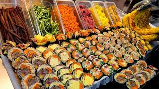 Awesome giant egg omelette Gimbap, sold 500 pieces a day - Korean street food
