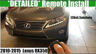 2010-2015 Lexus RX350 Remote Start *DETAILED* Install