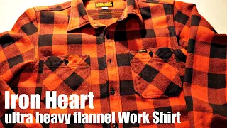 IRON HEART ultra heavy flannel- buffalo check work shirt