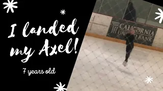 7 year old Madison lands her Axel for the first time!