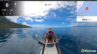 Rowing on Domyos 500B using Kinomap (see description for details)