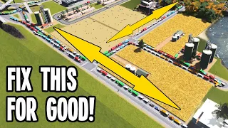 How to Fix Backed Up Industry Traffic FOR GOOD in Cities Skylines! #TeaVille