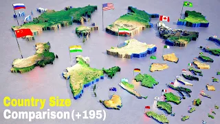 Country Size Comparison 3D| Satellite Image