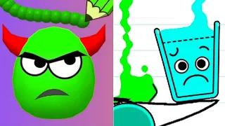 Draw To Smash VS Happy Glass Logic Puzzle || Gameplay