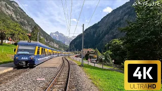 Cab Ride - Interlaken to Grindelwald Switzerland | Train Driver view | 4k 60p uhd video