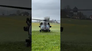 Rainy takeoff - S-70 „Black Hawk“ of the Austrian Bundesheer in action