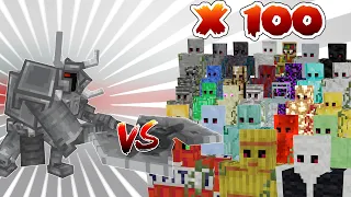 Ferrous Wroughtnaut Vs Extra Golems 1Vs100 |Minecraft|