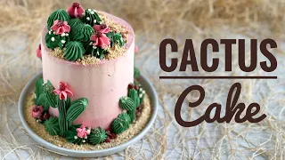 TÉCNICA EN DECORACIÓN DE TORTA - Cactus cake