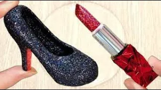 High-heel Slime Coloring with Makeup! Mixing Makeup into Clear Slime! Satisfying Slime Videos #77