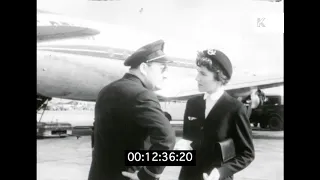 Visit to London Airport, 1950s Air France in HD | Kinolibrary