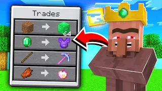 ماين كرافت بس القروي يعطيك اغراض اسطورية!😱 (عين الموت!)☠️ - Villagers Trade OP Items