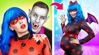 Ladybug Miraculeuse Enceinte dans la Famille des Vampires! Ladybug et Cat Noir ont Divorcé!