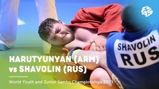 HARUTYUNYAN (ARM) vs SHAVOLIN (RUS). Juniors (M) +98 kg. World Youth&Junior Sambo Championships 2021