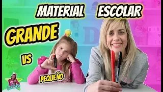 MATERIAL ESCOLAR GRANDE VS PEQUEÑO CHALLENGE!! Útiles Escolares Vuelta al Cole Daniela Go