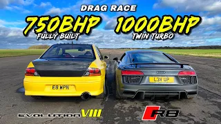 THIS SURPRISED EVERYONE.. 1000HP R8 v 750HP EVO 8