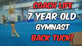 Coach Life: Tiny Gymnast Back Tuck On Floor| Rachel Marie