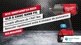 MILWAUKEE® M18 ONEFHIWF34 Clé à choc sans fil - Un couple de serrage de 1627 Nm