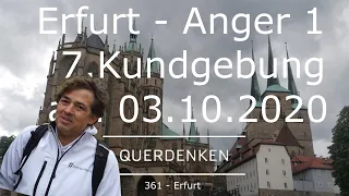 7. QUERDENKEN 361 ERFURT - Kundgebung mit Michael Ballweg für die Freiheit und Rechte - 03.10.2020