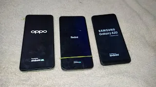 Oppo a57 vs Redmi Note 8 Pro vs Samsung A20 reboot speed test / Guess who win booting speed test