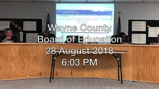 Wayne County (Georgia) Board of Education meeting, 28 August 2018