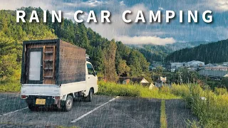 [Rain car camping] Autumn scent after rain ｜ DIY light truck camper ｜ 71