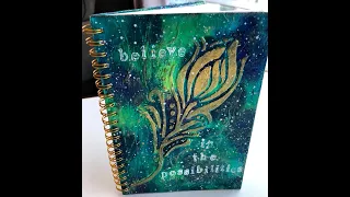 Mixed Media Art Journal Tutorial-Peacock Themed Art Journal Cover