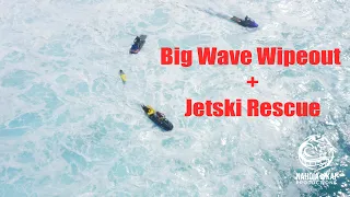 Jaws Albee Layer Surf Wipeout and Jetski Rescue | 2020 Dec Peahi Swell Maui Hawaii. Big Wave Surfing