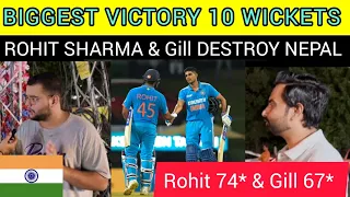 India Beat Nepal by 10 wickets I shubmangill 67* & Rohit Sharma 74* I Asia cup 2023