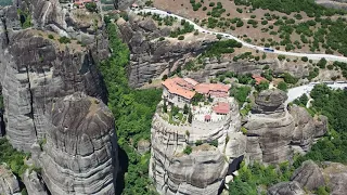 DRONE over Monastery of Varlaam - Meteora Greece - ECTV