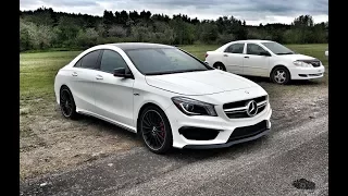 2015 Stock Mercedes CLA45 AMG Vs VW Golf R Stage 2 - 1/8 Mile