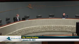 January 25, 2021 Bloomington City Council Meeting