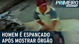 Homem é espancado após mostrar órgão genital na rua | Primeiro Impacto (20/01/21)