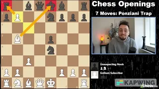 WIN WITH THE PONZIANI OPENING TRAP IN 7 MOVES 🔥🔥🔥