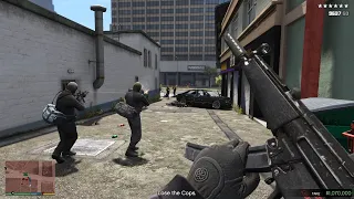 GTA V Michael, Franklin & Trevor Bank Heist + Epic 10 Star Police Chase Escape(RDE 4.0.1)