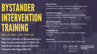 Bystander Intervention Training Webinar - May 2020