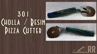 Cholla Cactus / Resin Pizza Cutter Woodturning 301
