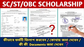 Oasis Scholarship  Form Fillup 2022 - 23 | SC ST OBC Scholarship Print out copy form fillip 2022