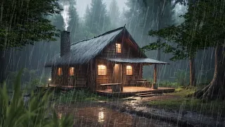 Deep sleep with the sound of rain in a dreamy forest