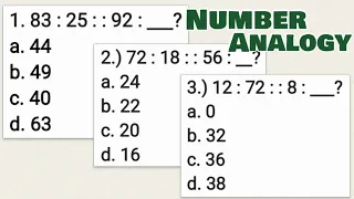 NUMBER ANALOGY: 83 : 25 : : 92 : _? | 72 : 18 : : 56 : _? | 12 : 72 : : 8 : _?