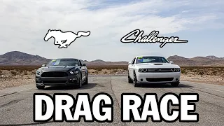 Ford Mustang Ecoboost v Dodge Challenger R/T | DRAG RACE