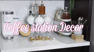 DECORATE WITH ME| COFFEE STATION| COFFEE BAR STYLING IDEAS 2021