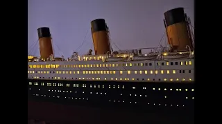 Titanic model in scale 1:200 with lighting