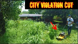 Mowing VERY OVERGROWN lawn - Cub Cadet 22 in. 159 cc Gas Walk-Behind String Trimmer ST 100